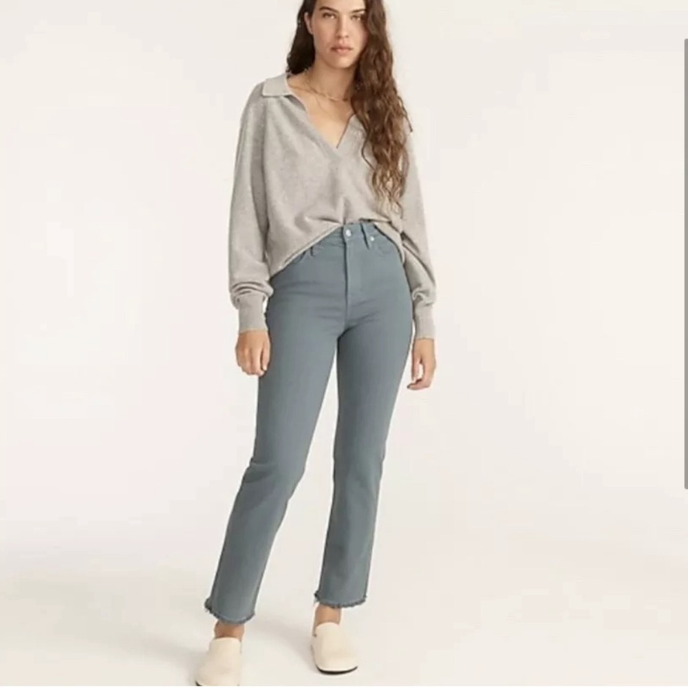 J. Crew High-Rise Garment-Dyed '90s Classic Straight Jean - Teal - Size 30